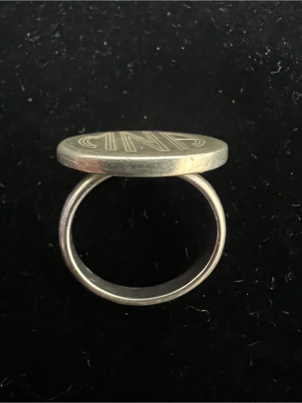 925 STERLING SILVER MONOGRAMED SIGNET RING.  SOLID - Picture 3 of 6